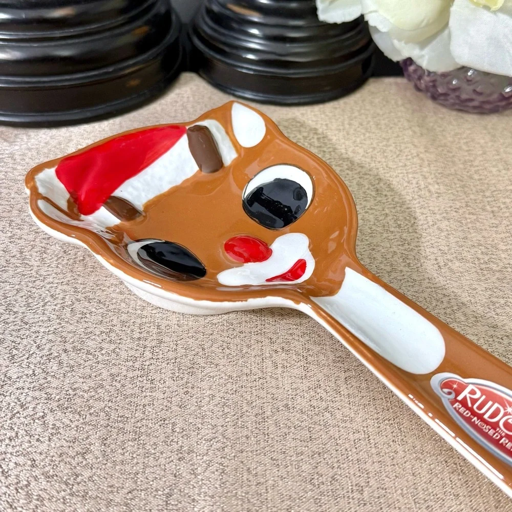 NWT RUDOLPH THE RED-NOSED REINDEER Ceramic Spoon Rest